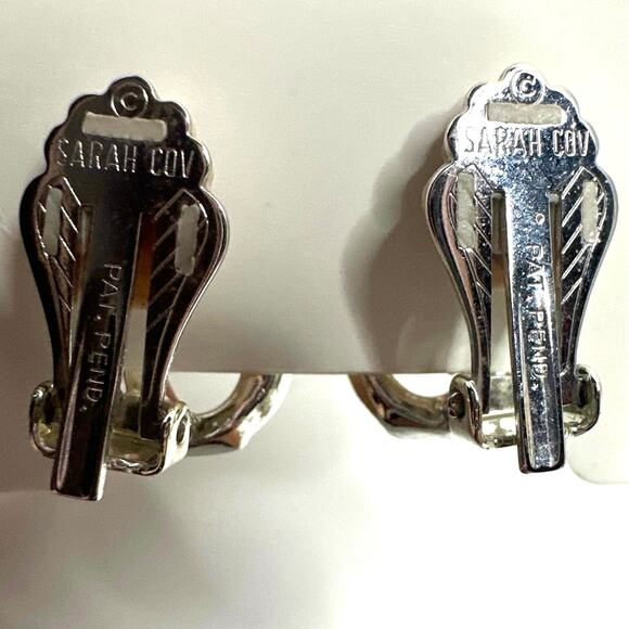 Vintage Sarah Cov Tear Drop Clip On Earrings Fashion Jewelry 8506 0C NWOT - Picture 2 of 5